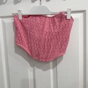 Pink Lace Bandeau Top